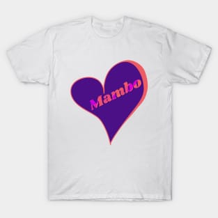 Mambo Retro Heart in purple, hot pink colors T-Shirt